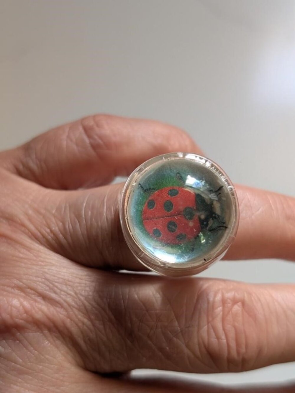 Rare Large Vintage Halloween Lady Bug Ring. Check the pictures for details